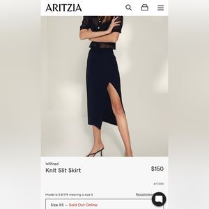 NEW🖤 Wilfred Knit Slit Skirt - aritizia midi skirt knit midi skirt